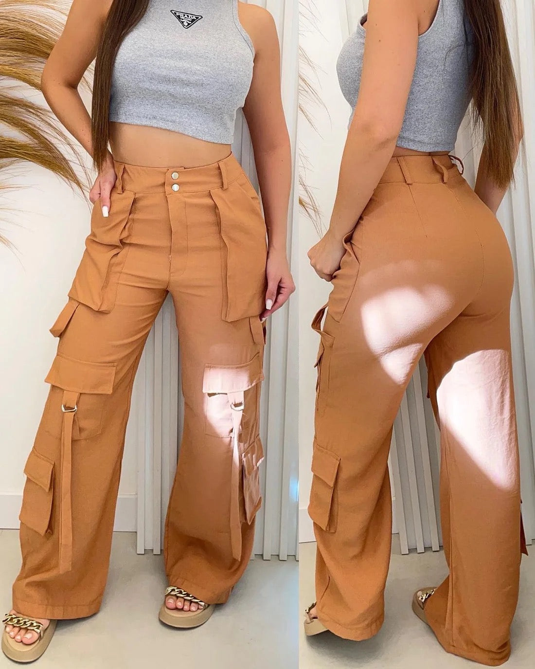 Calça Cargo Landara Caramelo / Pp - 34